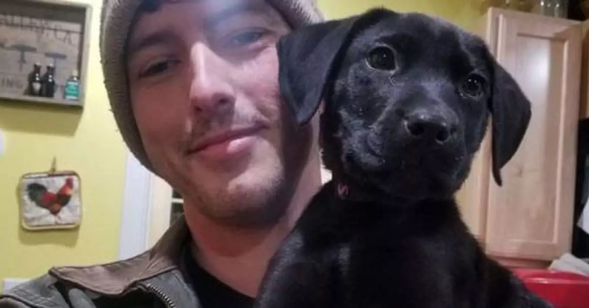 The ill puppy was discarded in the trash by its owner, but rescued by a guardian angel